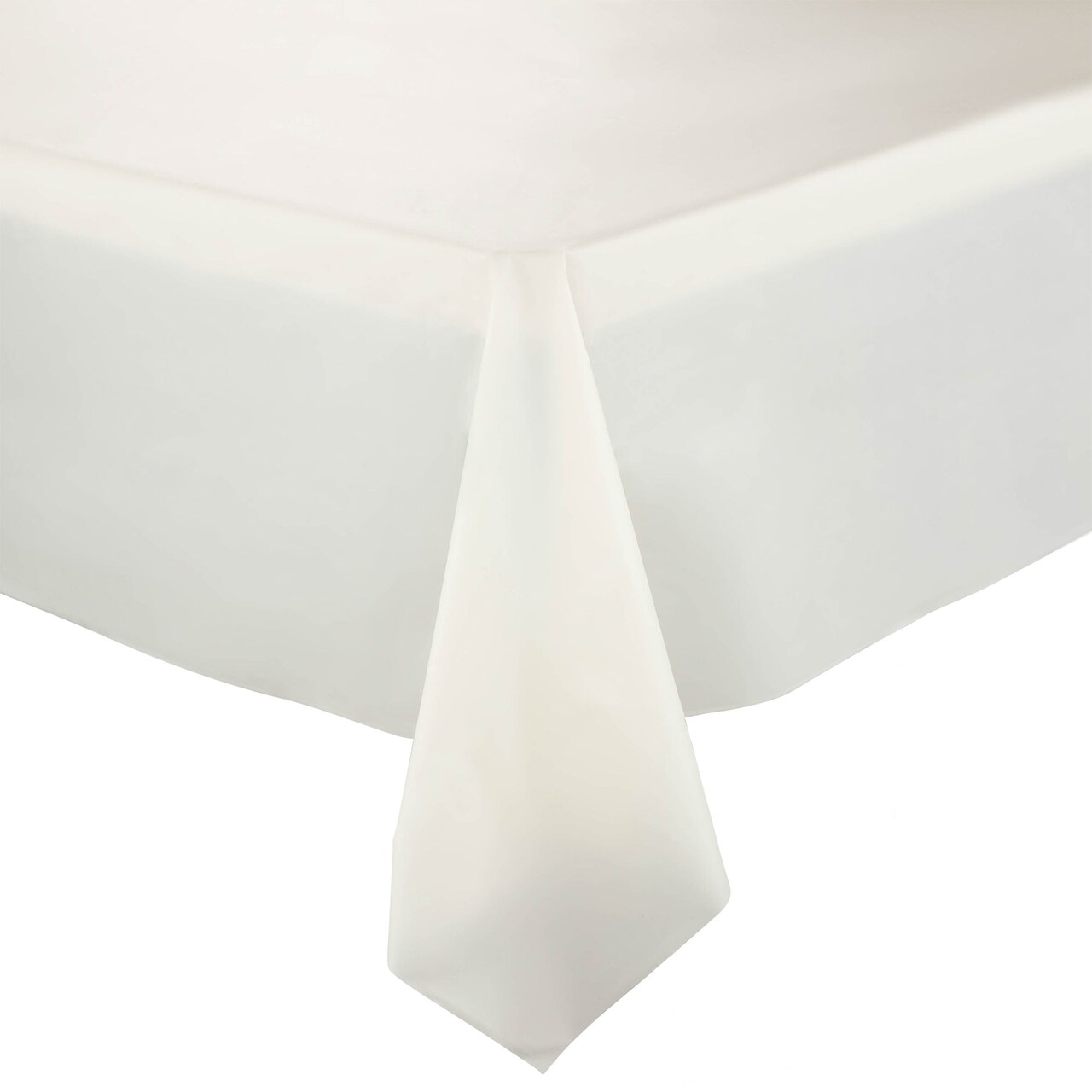 Ivory Rectangular Disposable Plastic Tablecloths - 54" x 108" (96 Tablecloths)